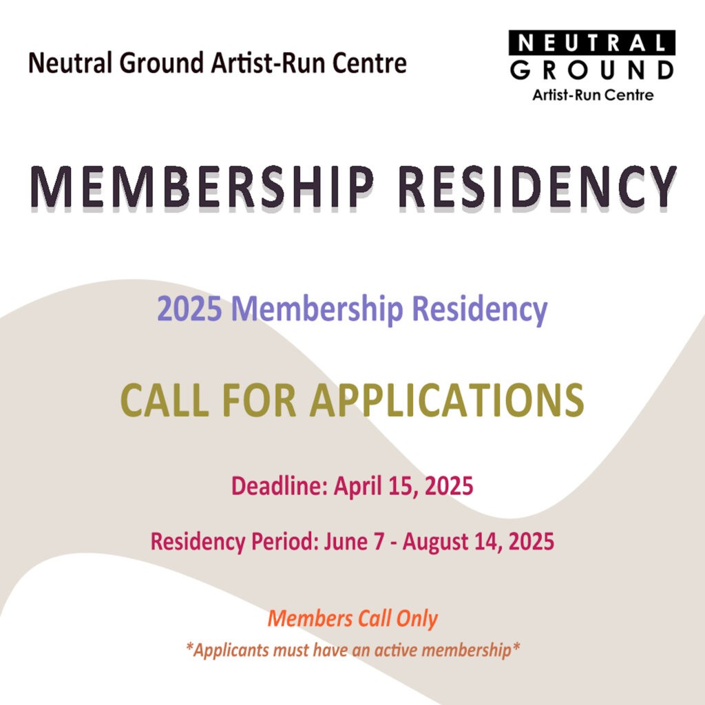 Call for Applications:
2025 Membership Residency
Deadline: April 15, 2025
Residency Period: June 7 - August 14, 2025