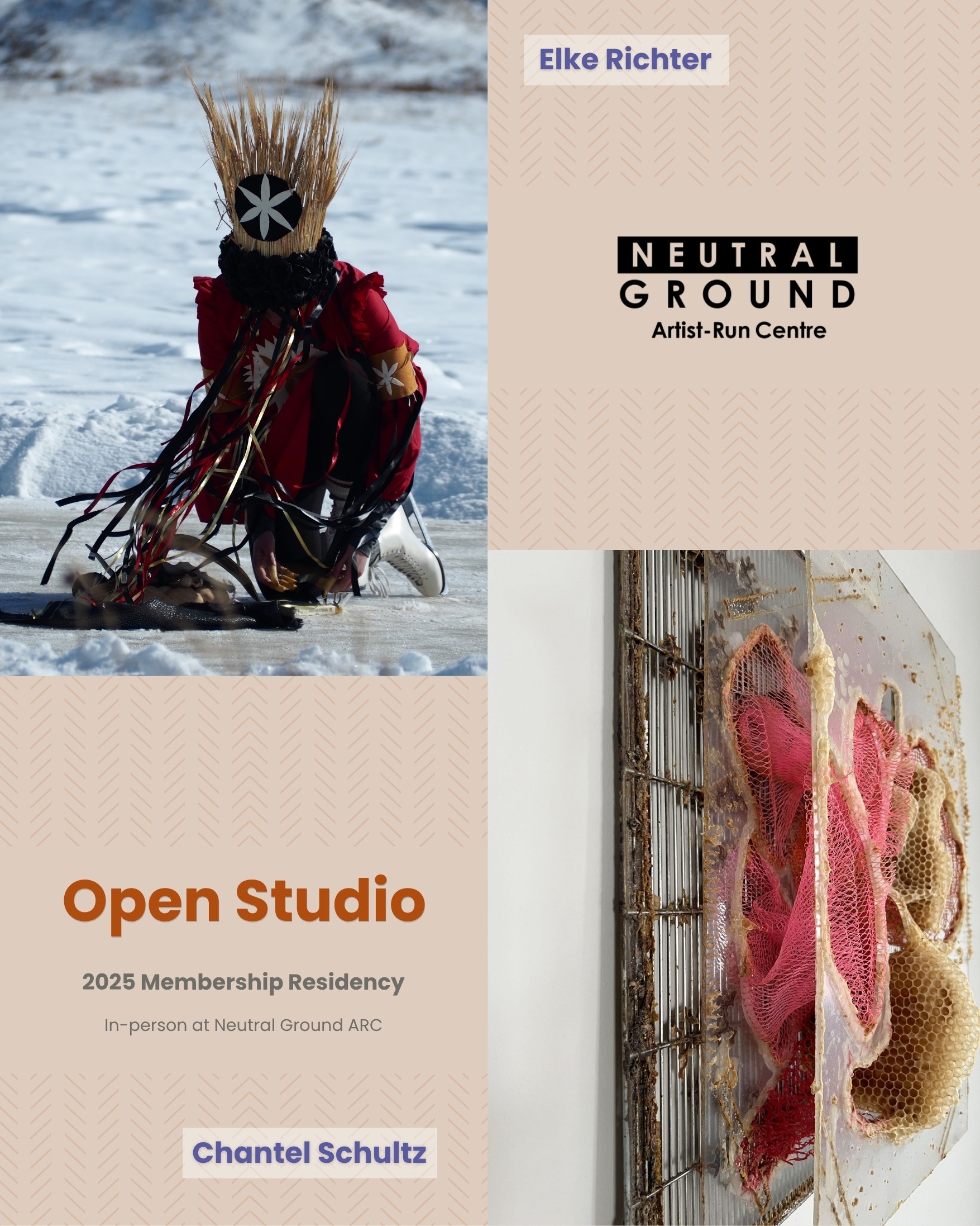 Open Studio Day
Members Residency
Elke Richter & Chantel Schultz
Wednesday, August 20, 2025 | 12-4PM
Friday, August 22, 2025 | 12-4PM